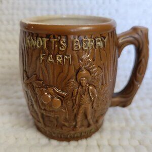 Knotts Berry Farm CA Ceramic Mug 3D Horse Equestrian brown Farmhouse Retro Vtg
